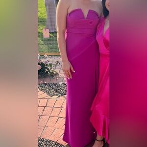 Lulu's Effortless Radiance Magenta Evening Gown